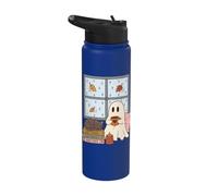 Cozy Ghost Rainy Day Reading Cat Coffee Lover Halloween Stainless Steel Insulated Water Bottle