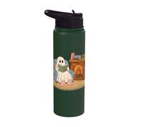 Cozy Ghost Reading Book Fireplace Bunny Slippers Stainless Steel Insulated Water Bottle