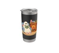 Cozy Ghost Reading Book Fireplace Bunny Slippers Vaso térmico de acero inoxidable de doble pared