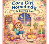 Cozy Girl Homebody Cute Coloring Book: Adorable Cozy Life Scenes, Perfect for Teens & Adults Who Love Relaxing and Coloring at Home.