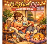 Cozy Girl Life Coloring Book: Cute and Relaxing Cozy Coloring Pages for Adults and Teens Featuring Hygge Moments, Self-Care Scenes, Calm Rooms, and Stress Reli