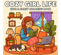Cozy Girl Life: Cute and Comfy Coloring Book for Adults & Teens, Featuring 50 Adorable Illustrations to Color, Relax, and Unwind
