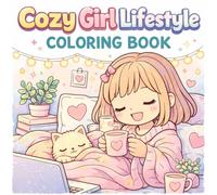 Cozy Girl Lifestyle Coloring Book: 50 Cute & Relaxing Coloring Pages Featuring Cozy Rooms, Coffee Moments, Self-Care Scenes, and Adorable Everyday Life