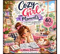 Cozy Girl Moments: A Cute Cozy Coloring Book Featuring Hygge Life, Reading, Gardening, Baking, Pets, Relaxing Rooms & Everyday Comfort