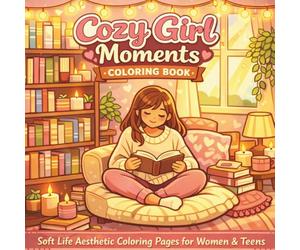 Cozy Girl Moments Coloring Book: Soft Life Aesthetic Coloring Pages for Women & Teens | Relaxing Reading Nooks, Cute Cozy Girls, and Calm Comfort Spaces