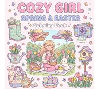 Cozy Girl Spring & Easter Coloring Book: 50 Aesthetic & Simple Illustrations of Springtime Baking, Floral Scenes, and Cute Characters: A Relaxing Creative Escape for Teens and Adults