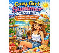 Cozy Girl Summer Coloring Book: Cute Relaxing Moments with Bold and Easy Designs: Fun and Relaxing Summer Lifestyle Scenes for Adults and Teens with Simple Bold Lines