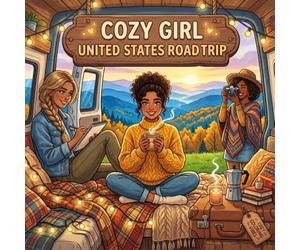 Cozy Girl United States Road Trip: Cute Fun Bold Line Adult Travel Coloring Book | Comfy Aesthetic Van Life & Peaceful Adventure Vacation Moments | ... Gift for Women & Teens (Cozy Girl Collection)