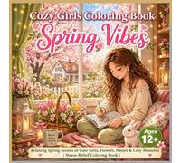 Cozy Girls Coloring Book: Spring Vibes: Relaxing Spring Scenes with Cute Girls, Flowers, Nature and Cozy Moments for Stress Relief | Ages 12+ (Cozy Bloom Chronicles)