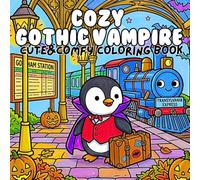 Cozy Gothic Vampire Cute & Comfy Coloring Book:: Kawaii Halloween Animals in Spooky Castles, Bats & Pumpkin Scenes for Kids