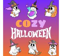 Cozy Halloween: 30 Disegni Facili e Divertenti | con pagina nera salva colore per ogni disegno