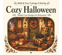 Cozy Halloween: A Bold and Easy Adult Coloring Book of Cozy Autumn and Halloween Scenes for Relaxation and Stress Relief (Bold & Easy Cottage Coloring)