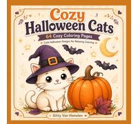 Cozy Halloween Cats: 64 Cozy Coloring Pages
