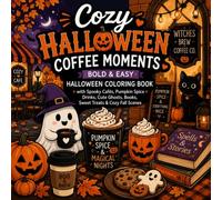 Cozy Halloween Coffee Moments: Bold & Easy Halloween Coloring Book with Spooky Cafés, Pumpkin Spice Drinks, Cute Ghosts, Books, Sweet Treats & Cozy Fall Scenes (Cozy Coloring Adventures Series)