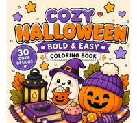 Cozy Halloween Coloring Book: 30 Cute and Simple Halloween Designs (Cozy Bold & Easy Coloring Books)