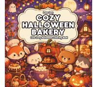 Cozy Halloween Coloring Book: Cute Spooky Bakery Scenes and Relaxing Autumn Coloring Pages with Kawaii Fantasy Characters