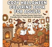 Cozy Halloween Coloring Book for Adults: 65 Cute & Spooky Halloween Designs Featuring a Friendly Witch, Cozy Ghost & Halloween Cat | Pumpkin Magic, Haunted Mansion Adventures & Cozy Autumn Relaxation