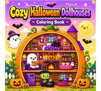 Cozy Halloween Dollhouses Coloring Book with Cute Ghosts, Pumpkin Rooms, Witchy Interiors, and Spooky Kawaii Homes