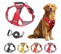 Cozy Harness, Escape-Proof Dog Harness, No Pull Reflective Adjustable Dog Vest for Small Medium Large Pets - Quick Release Buckle, Metal D-Rings, Lasting Comfort (Red,S)