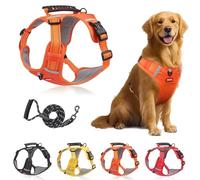 Cozy Harness, Escape-Proof Dog Harness, No Pull Reflective Adjustable Dog Vest for Small Medium Large Pets - Quick Release Buckle, Metal D-Rings, Lasting Comfort (Orange,S)