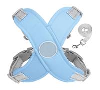 Cozy Harness Mbg712 - Arnés para perro, transpirable y cómodo, desmontable, reflectante, mediano y pequeño, arnés acogedor para masticar (azul, S)