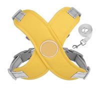 Cozy Harness Mbg712 - Arnés para perro, transpirable y cómodo, desmontable, reflectante, tamaño mediano y pequeño, arnés acogedor para masticar (color amarillo, L)