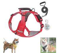 Cozy Harness, No Pull Dog Harness with Leash Set, Adjustable Dogs Vest with Reflective, For Easy Walking and Training for Small Medium Large Dogs (Red,XS)