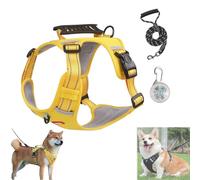 Cozy Harness, No Pull Dog Harness with Leash Set, Adjustable Dogs Vest with Reflective, For Easy Walking and Training for Small Medium Large Dogs (Yellow,S)