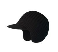 Cozy Head Beanie Winter Hat with Ear Flaps, Fleece-Lined Knit Cap for Men and Women, Warm Outdoor Weather Protection (Black)