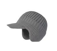 Cozy Head Beanie Winter Hat with Ear Flaps, Fleece-Lined Knit Cap for Men and Women, Warm Outdoor Weather Protection (Gray)