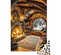 Cozy Hobbit Rompecabezas para Adultos Winter Warmth 1000 Piezas Papel Reciclado para Adultos Rompecabezas Extremadamente Difícil Y Desafiante 38x26cm/1000pcs