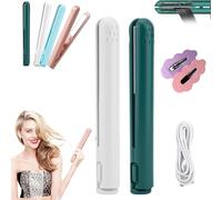 Cozy Home Curling Iron,Mini Dual Purpose Curling Iron,Dualglam Mini Dual-Purpose Curling Iron for Short Hair,Upgrade 2-in-1 Portable Curling Wand and Flat Iron,USB Mini Ceramic Curling Iron (2PcA)