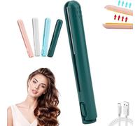 Cozy Home Curling Iron, Mini Dual Purpose Curling Iron, Upgrade 2-in-1 Portable Curling Wand and Flat Iron, Portable USB Mini Ceramic Curling Iron for Short Hair & Long Hair (01)