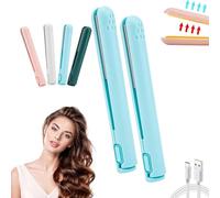Cozy Home Curling Iron, Mini Dual Purpose Curling Iron, Upgrade 2-in-1 Portable Curling Wand and Flat Iron, Portable USB Mini Ceramic Curling Iron for Short Hair & Long Hair (11)