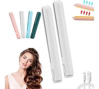 Cozy Home Curling Iron, Mini Dual Purpose Curling Iron, Upgrade 2-in-1 Portable Curling Wand and Flat Iron, Portable USB Mini Ceramic Curling Iron for Short Hair & Long Hair (09)