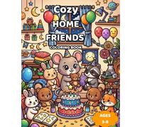 Cozy Home Friends Coloring Book: 50 Cute Home Adventures Featuring Adorable Animal Friends, Cozy Living Rooms, Fun Kitchen Activities, Bedtime ... Family Celebrations for Kids Ages 3-8