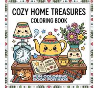 Cozy Home Treasures: 30 Simple Black and White Coloring Pages of Cute Household Items for Kids Ages 4-12 Size: 8.5 x 8.5 inches