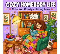 Cozy Homebody Life: Cute and Comfy Coloring Book for Adults and Teens: 50 Cozy Scenes for Relaxation and Self-Care