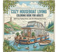 Cozy Houseboat Living Coloring Book for Adults: Bold & Easy Floating Homes, Lake Life & Relaxing Boat Scenes