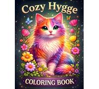 Cozy Hygge Cat Cafe Coloring Book for Adults: 50+ Bold & Easy Kawaii Kittens, Coffee Cups, Pastries & Purrfect Cozy Corners for Stress Relief, Anxiety Relief & Relaxation