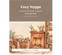Cozy Hygge - Das große XXL Rätsel- & Malbuch für Erwachsene: Bold & Easy Edition mit 20 Ausmalbildern, 25 Großdruck Wortsuchrätseln, 15 Sudoku & ... & Gehirnjogging in 8,5 x 11 Zoll für Senioren