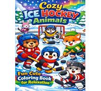 Cozy Ice Hockey Animals: Fun Cute Coloring Book for Relaxation: Bold and Easy Adorable Winter Hockey Scenes for Stress Relief and Creative Fun