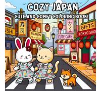 Cozy Japan: Coloring Book For Adults and Teens Featuring Cute Animals For Relaxation (Cozy Adventures)