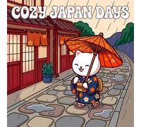 COZY JAPAN DAYS: Cozy Coloring Book for Adults and Teens Featuring Cute Cat Characters and Cozy Countries Inspired by Japan