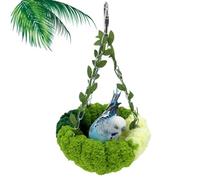 Cozy Jungle Hammock Nest for Birds,Hanging Bird Swing Perch Bed with Leaf Design,Plush Hanging Bird Bed with Simulation Vines,for Parakeets,Lovebirds,Budgies,Cage Accessories