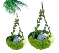 Cozy Jungle Hammock Nest for Birds,Hanging Bird Swing Perch Bed with Leaf Design,Plush Hanging Bird Bed with Simulation Vines,for Parakeets,Lovebirds,Budgies,Cage Accessories