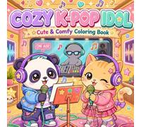 Cozy K-Pop Idol: Cute & Comfy Coloring Book: Recording Studios, Concert Stages & Backstage Scenes to Color for Kids, Teens & Adults