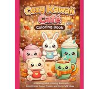 Cozy Kawaii Café Coloring Book: A Relaxing Adult Coloring Book with Cute Drinks, Sweet Treats, and Cozy Café Vibes