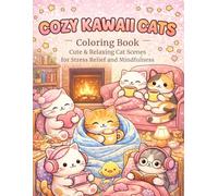 Cozy Kawaii Cats - Coloring Book: Cute & Relaxing Cat Scenes for Stress Relief and Mindfulness