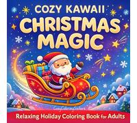 Cozy Kawaii Christmas Magic: Relaxing Holiday Coloring Book For adults and Children, bold lines, easy to color